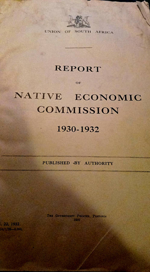Report of Native Eeconomic Commission 1930-1932