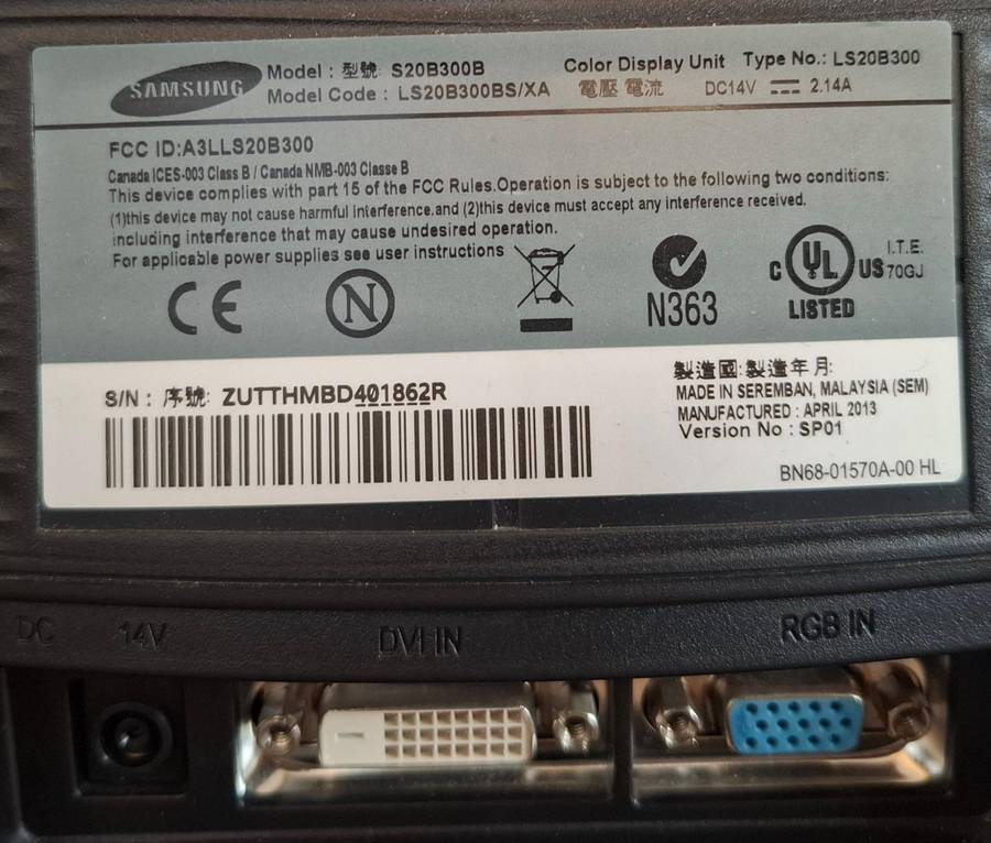 Samsung S20B300B Monitor