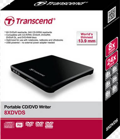 Transcend Portable External USB CD DVD Writer