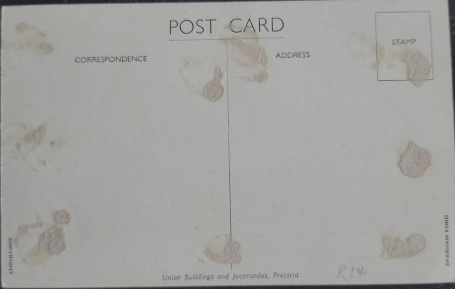 Vintage Post Card - Pretoria - Union Buildings