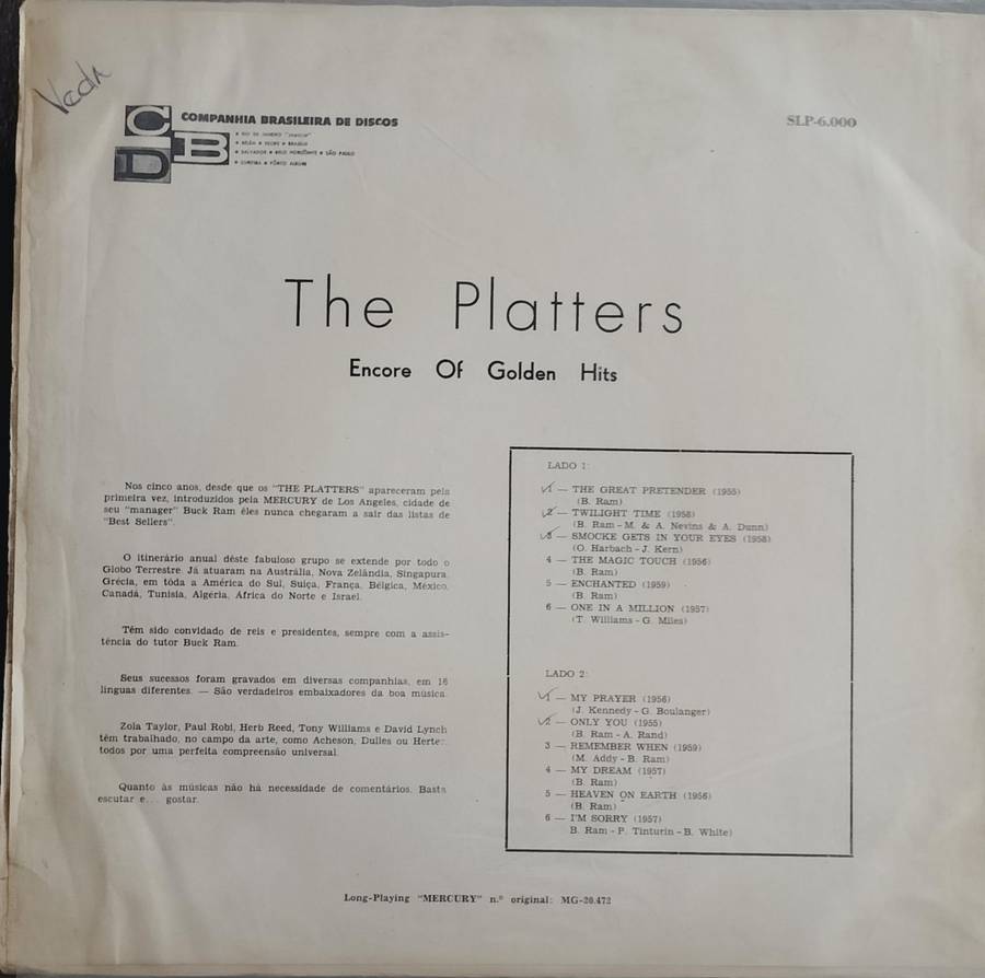 LP / Vinyl / Record - Encor of Golden Hits - The Platters