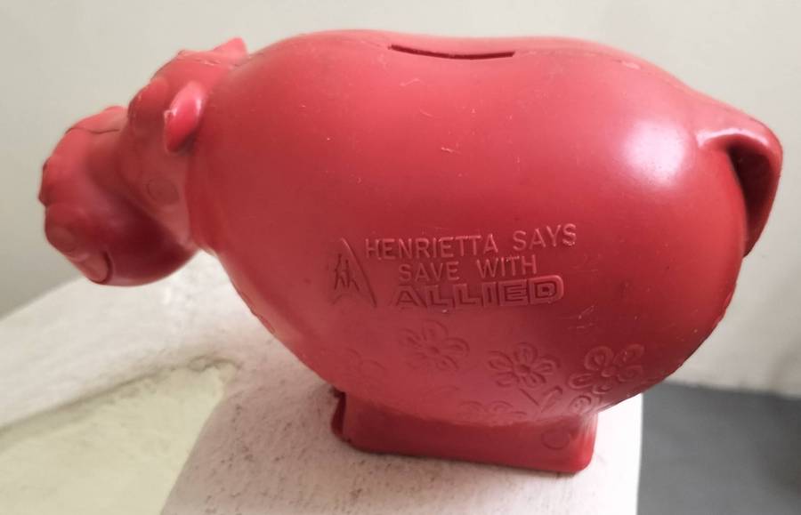 Vintage Allied Bank savings box / money box / piggy bank