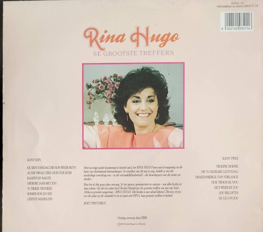 Rina Hugo se grootste treffers (geteken)- Langspeel plaat 1987 (LP / Vinyl / Record)