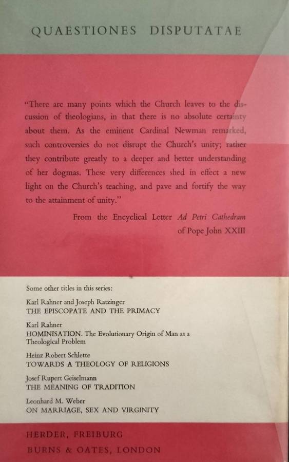 Revelation and Tradition (Rahner & Ratzinger, 1966) - Book 17