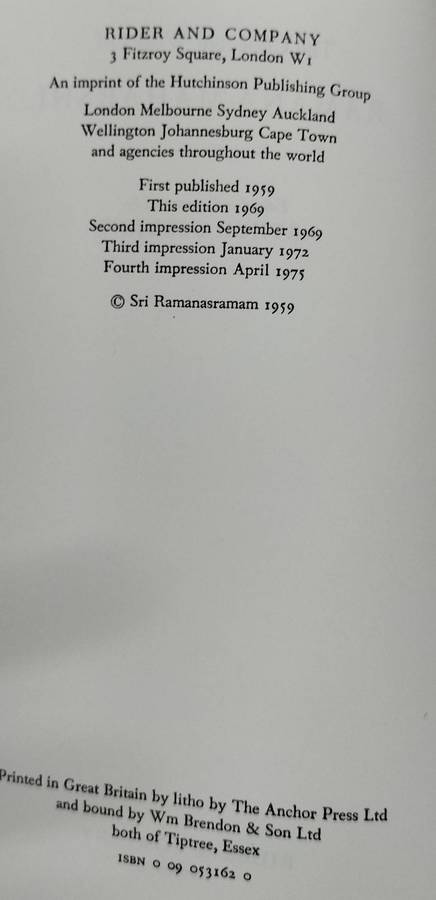 The collected works of Ramana Maharishi (Osborne, 1975)