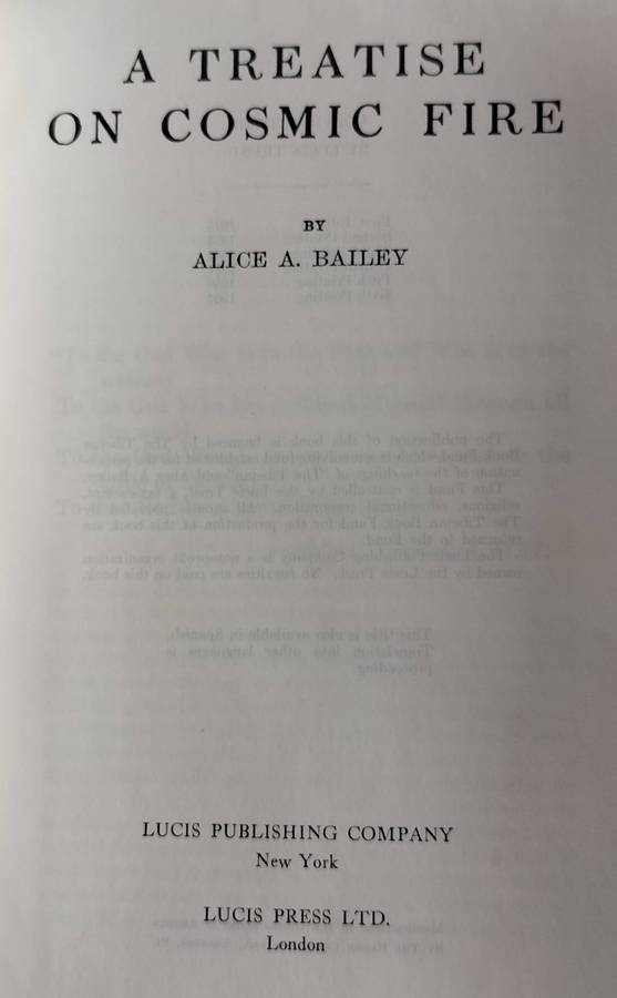 The Treatise on Cosmic fire (Bailey, 1964) - Tibetan spirituality