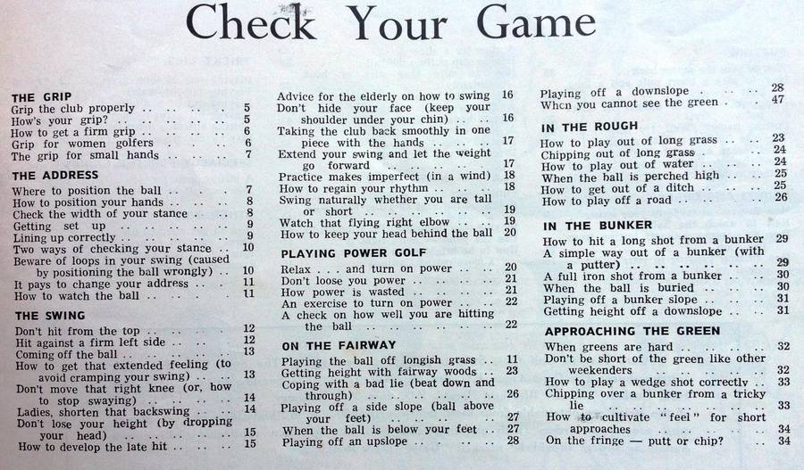 Gary Player's Golf Class as published in The Cape Argus