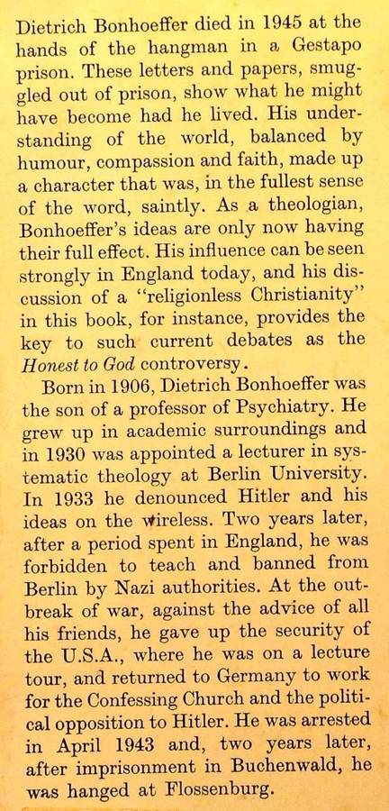 Letters & Papers from Prison - Dietrich Bonhoeffer