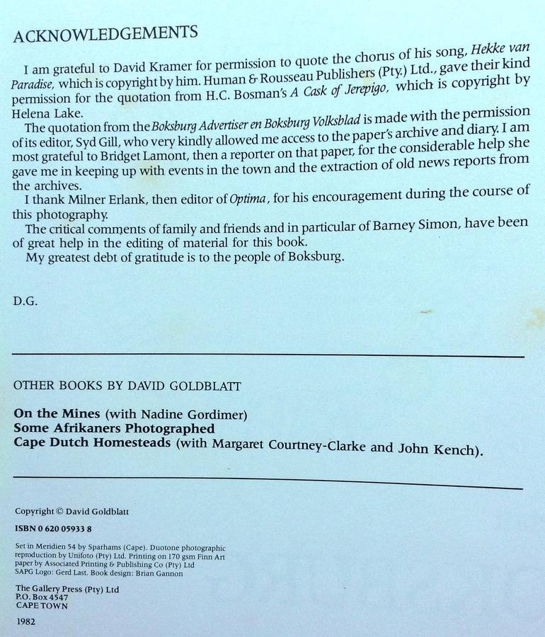 In Boksburg - David Goldblatt - Hardcover