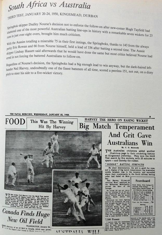 Great Springbok Cricket Tests - Chris Greyvenstein - 100 Years of Headlines