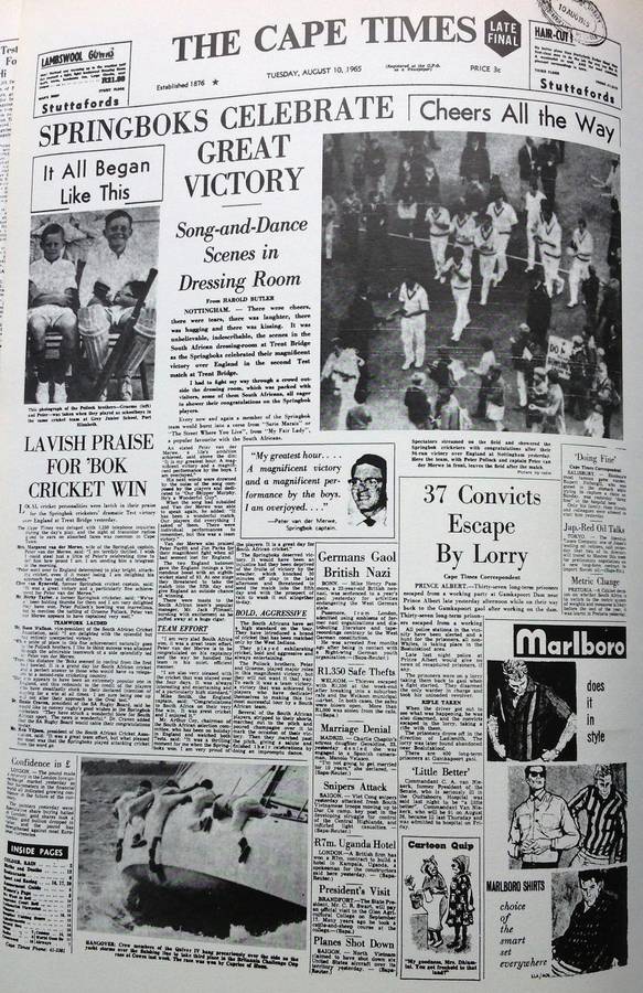 Great Springbok Cricket Tests - Chris Greyvenstein - 100 Years of Headlines
