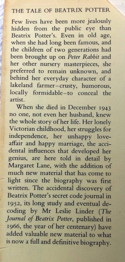The Tale of Beatrix Potter - A Biography - Margaret Lane - Hardcover