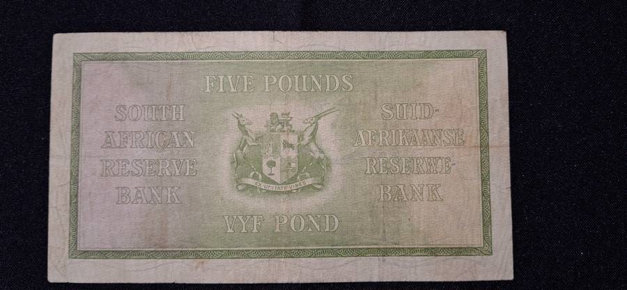 J POSTMUS 5 POUND 9 SEPTEMBER 1940 - B16 - 105430 VAN RIEBEECK WTM E/A 1st ISSUE