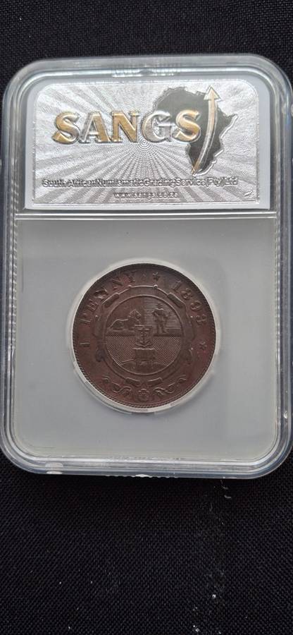 PAUL KRUGER 1893 ZAR Penny SANGS VF 35-BN