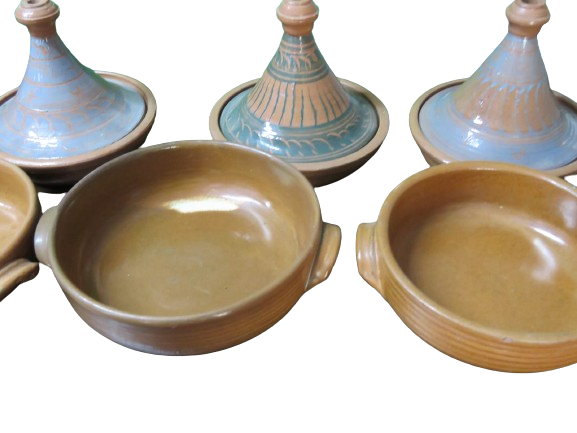 Moroccan Traditional Small set of 3 dishes and  3 Tagen