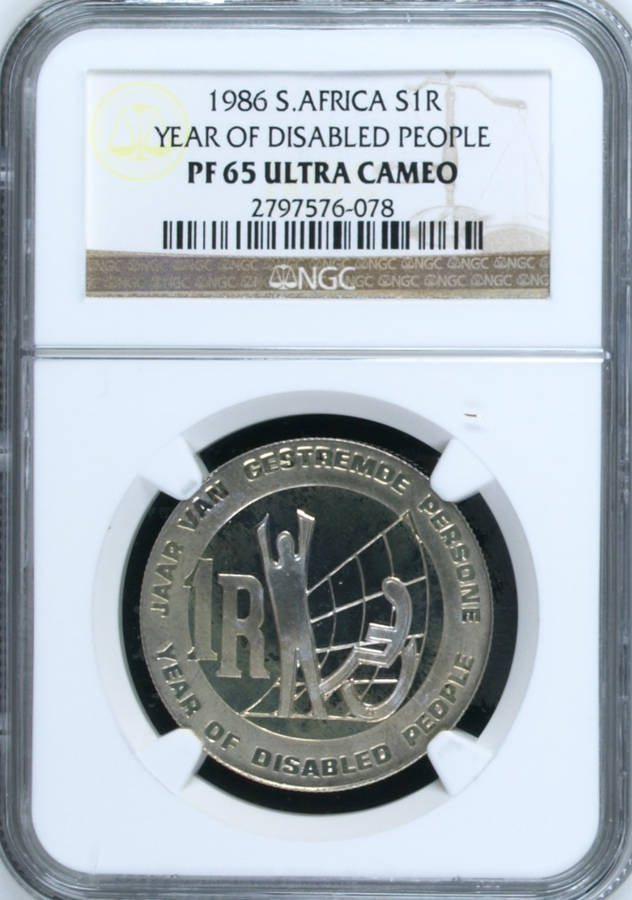 1986 Year of Disabled People R1 NGC PF65  Ultra Cameo