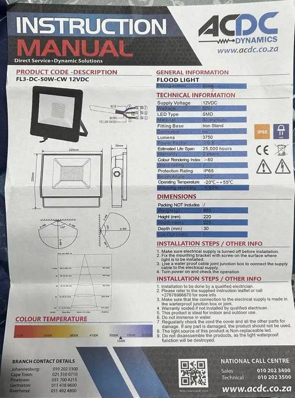 New in Box. 50w 12vdc Floodlights