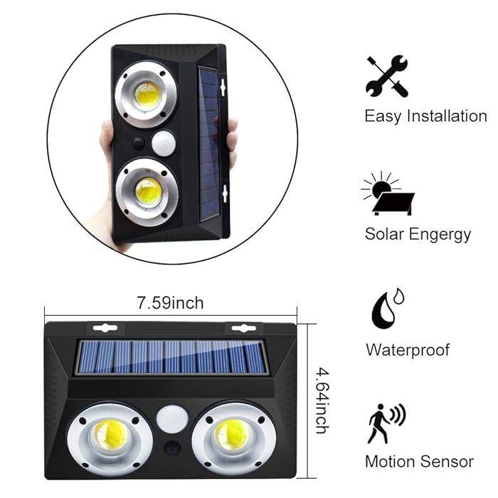 Bright Duel Cob Angel Eye Solar Motion Sensor Security Lights