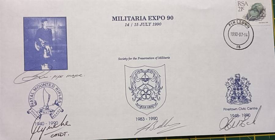 RSA 1990 FDC Militaria Expo 90 signed by 4