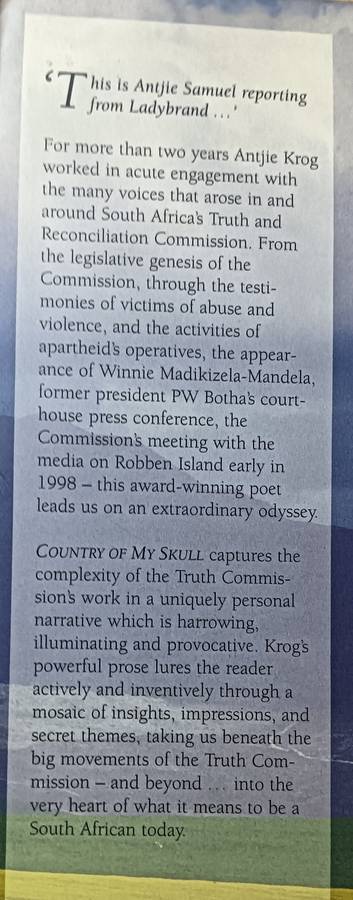 Country of my Skull - Antjie Krog - Softcover - 286 pages