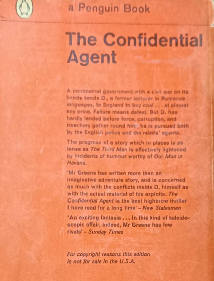 The Confidential Agent - Graham Greene - Softcover - 206 pages