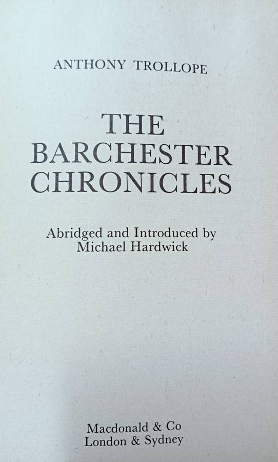 The Barchester Chronicles - Anthony Trollope - Hardcover - 430 Pages