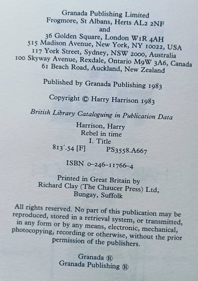 Rebel in Time - Harry Harrison - Hardcover - 271 pages