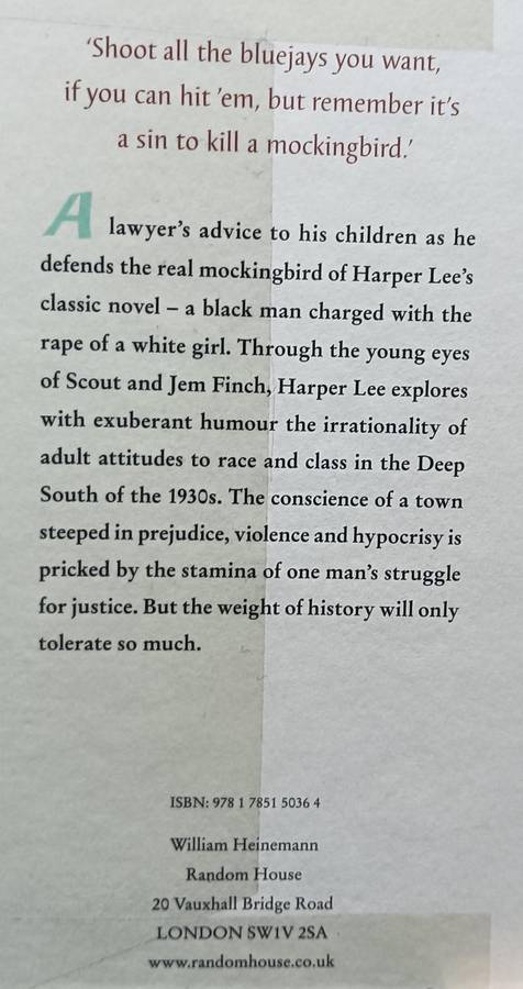To Kill a Mockingbird - Harper Lee - Hardcover - 309 pages