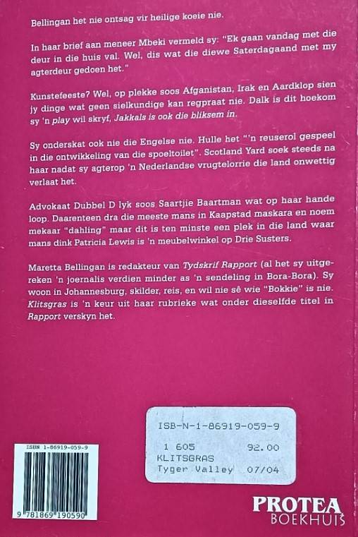 Klitsgras - Maretta Bellingan - Softcover - 129 pages