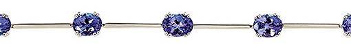 9k / 9ct white gold TENNIS BRACELET: 4.00cttw AAA oval Tanzanites