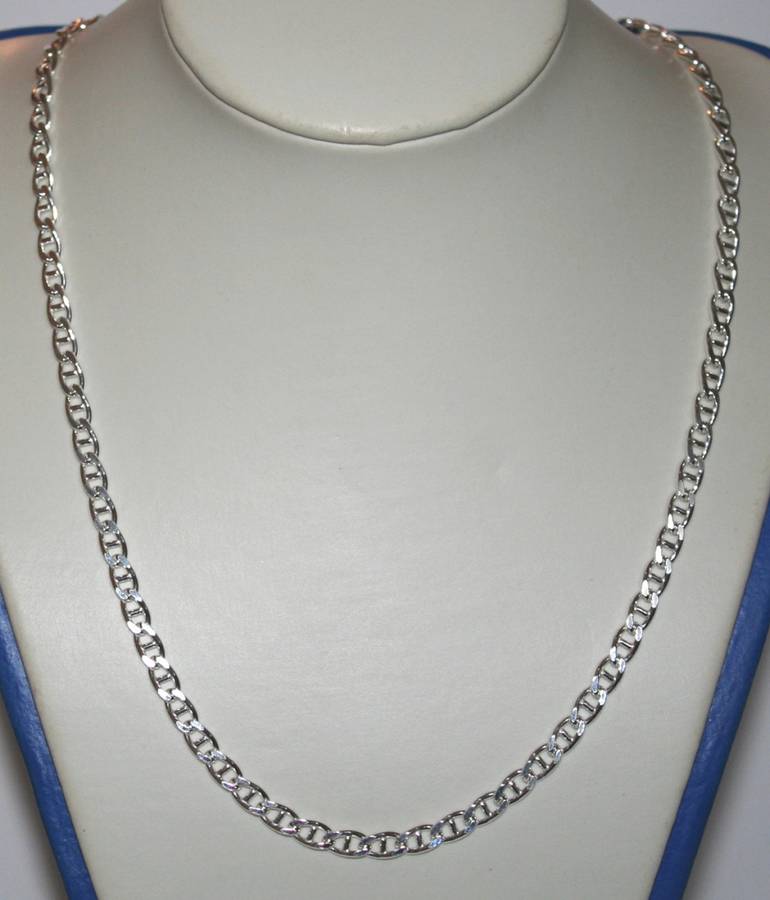 Marina link CHAIN: 4.8mm wide, 55cm, sterling silver