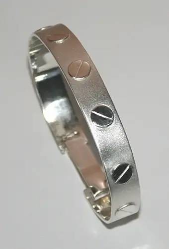 Sterling silver designer BANGLE: a refined unisex STUNNER!