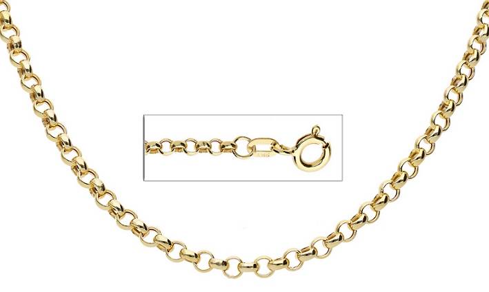 9k / 9ct gold Rolo / Belcher CHAIN: 2.5mm wide, 45cm