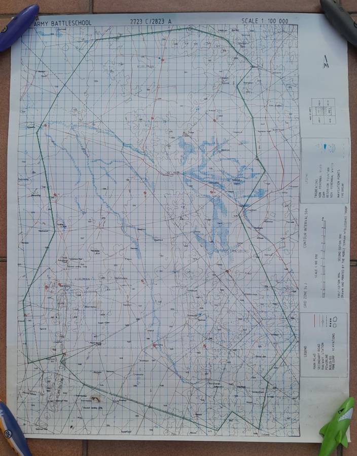 SADF ARMY BATTLESCHOOL MAP