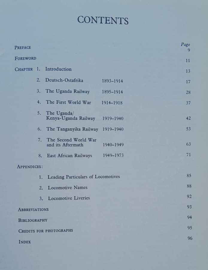 STEAM LOCOMOTIVES OF THE EAST AFRICAN RAILWAYS