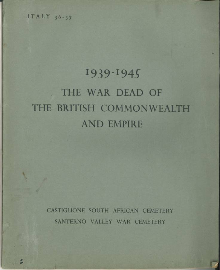 1939-1945 THE WAR DEAD OF THE BRITISH COMMONWEALTH AND EMPIRE - ITALY