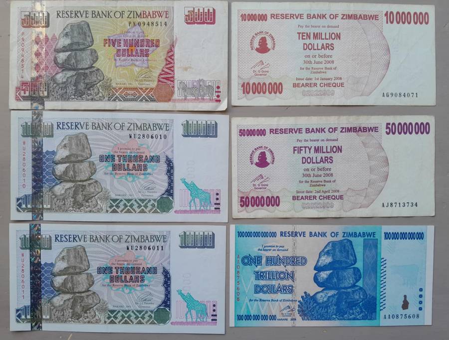 ZIMBABWE HYPER-INFLATION BANK NOTES