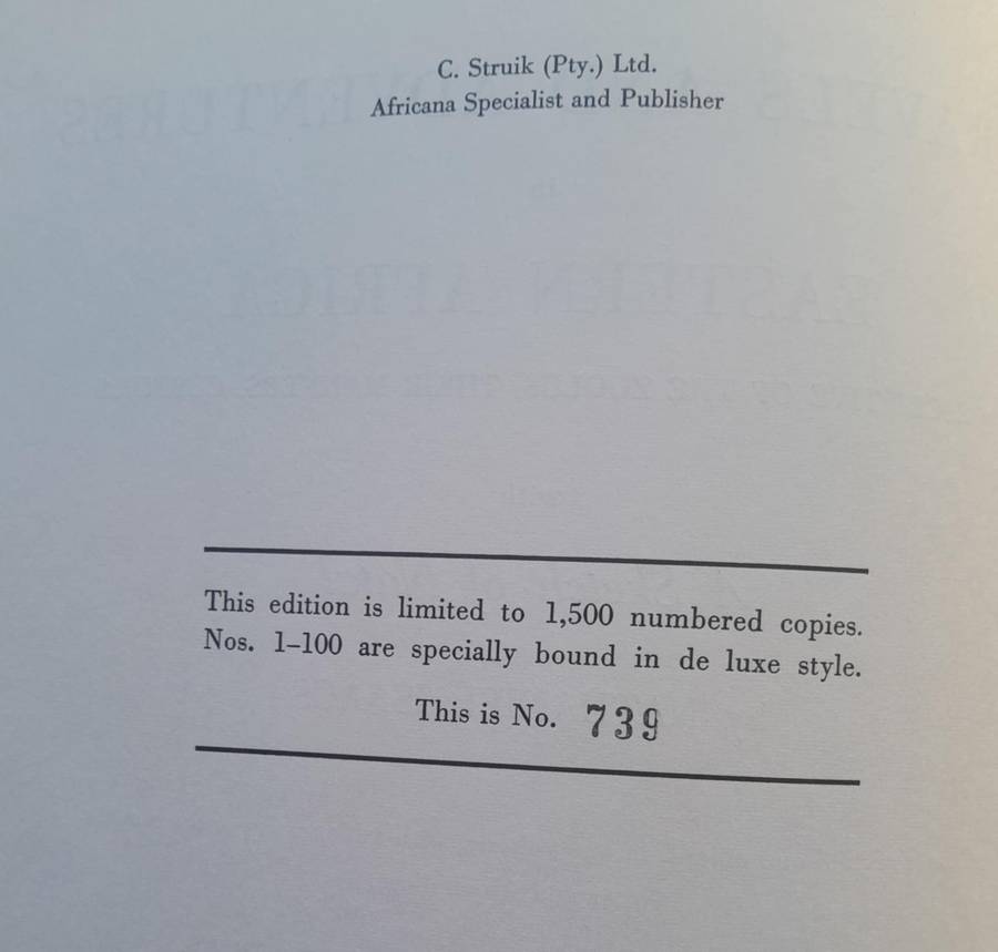 TRAVELS AND ADVENTURE IN EASTERN AFRICA (NATAL) BY NATHANIEL ISAACS **Limited Edition**