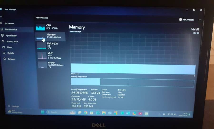 DELL Latitute 3310 Intel Core i3 Laptop 16GB RAM DDR4 256GB SSD NVMe 64 Bit Windows 11 Pro