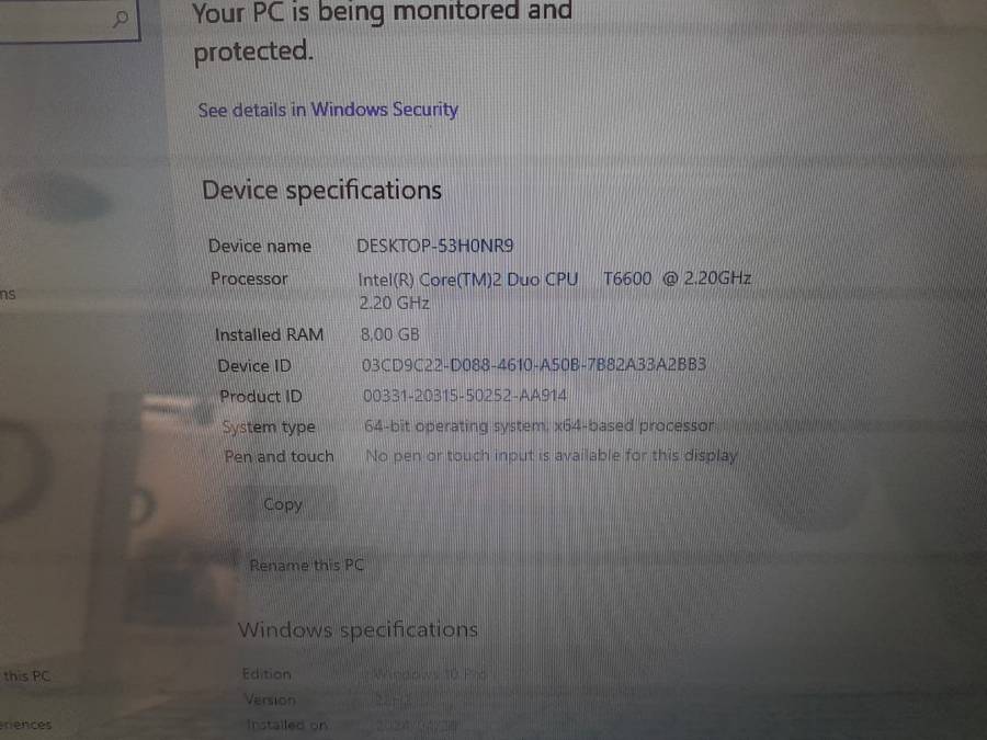 Lenovo G550 2 Intel.Core 2 DUO CPU 2.20GHz 8GB 64Bit