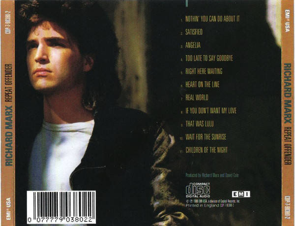 Richard Marx - Repeat Offender CD Import
