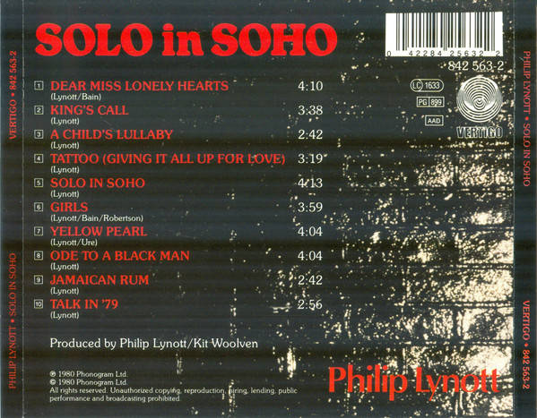 Philip Lynott - Solo In Soho CD Import
