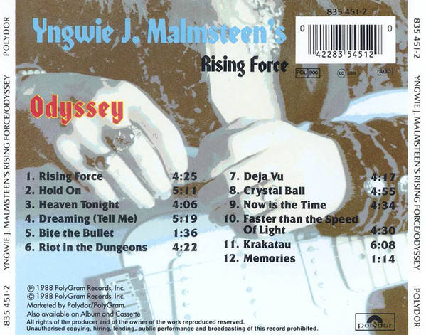 Yngwie J. Malmsteen's Rising Force - Odyssey CD Import