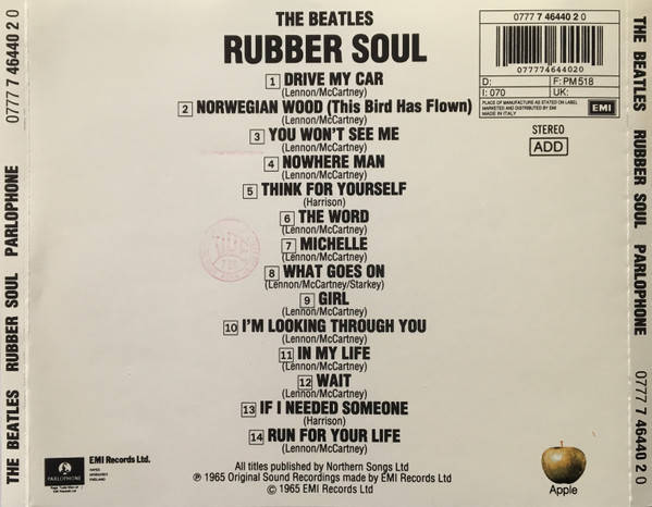 Beatles - Rubber Soul CD Import