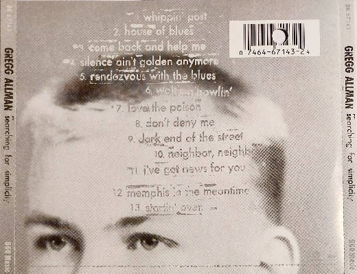 Gregg Allman - Searching For Simplicity CD Import