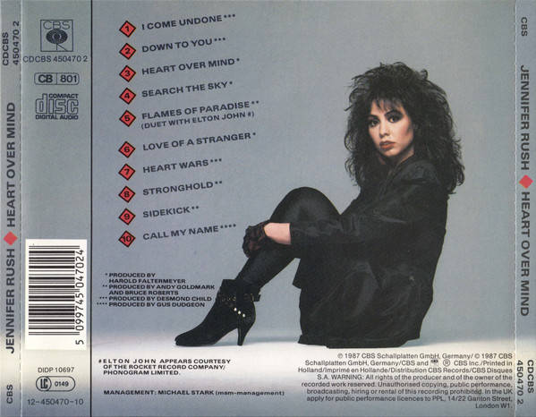 Jennifer Rush - Heart Over Mind CD Import