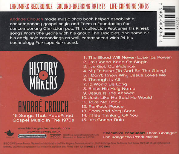 Andraé Crouch - History Makers (15 Songs That Redefined Gospel Music In the 1970s) CD Import