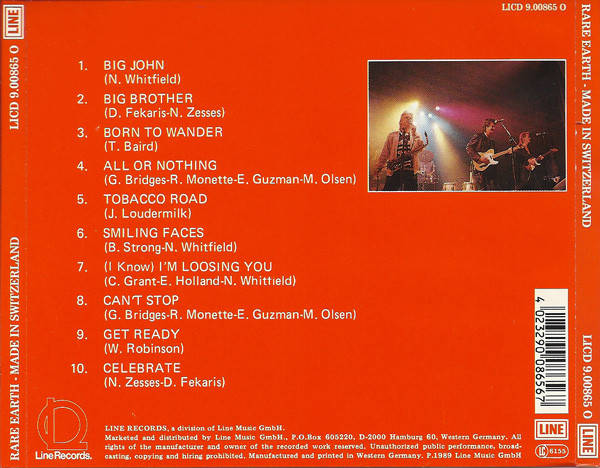 Rare Earth - Made In Switzerland CD Import