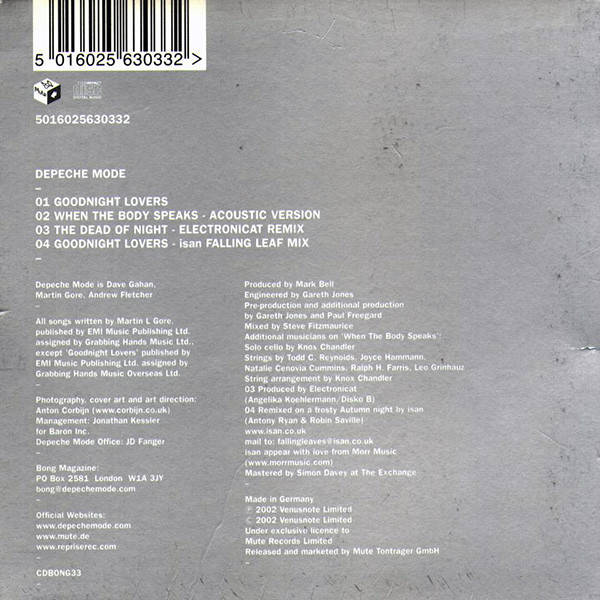 Depeche Mode - Goodnight Lovers CD Maxi Single Import