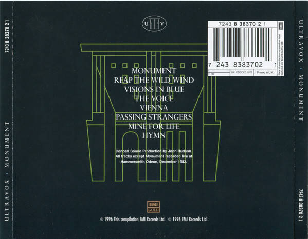 Ultravox - Monument The Soundtrack CD Import